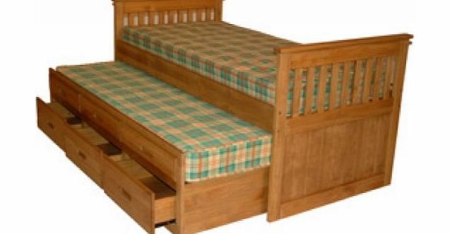 Childrens Captains Bed with pull out guest bed and storage drawers