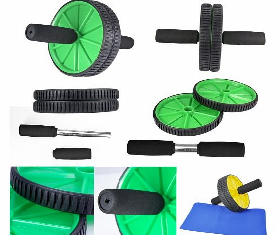 Abdominal Roller Wheel with Knee Pad Mat Exerciser Abs Wheel (Green)