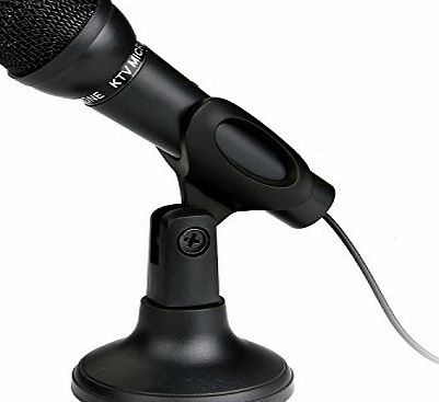 SAVFY Desktop PC Handheld Microphone with Adjustable Stand, 180 Rotating Computer Microphone Ideal for Internet Chat Services Such as MSN, Skype amp; Yahoo Messenger and Business Video Conferencing.
