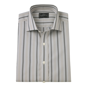 Beige/Blue Stripe Slim Fit Shirt
