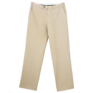 Savile Row Beige Flat-Front Chinos