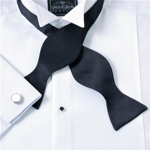 Black Self Bow Silk Tie