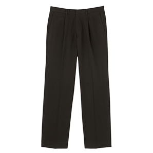 Chocolate Pleat-Front Twill Trousers