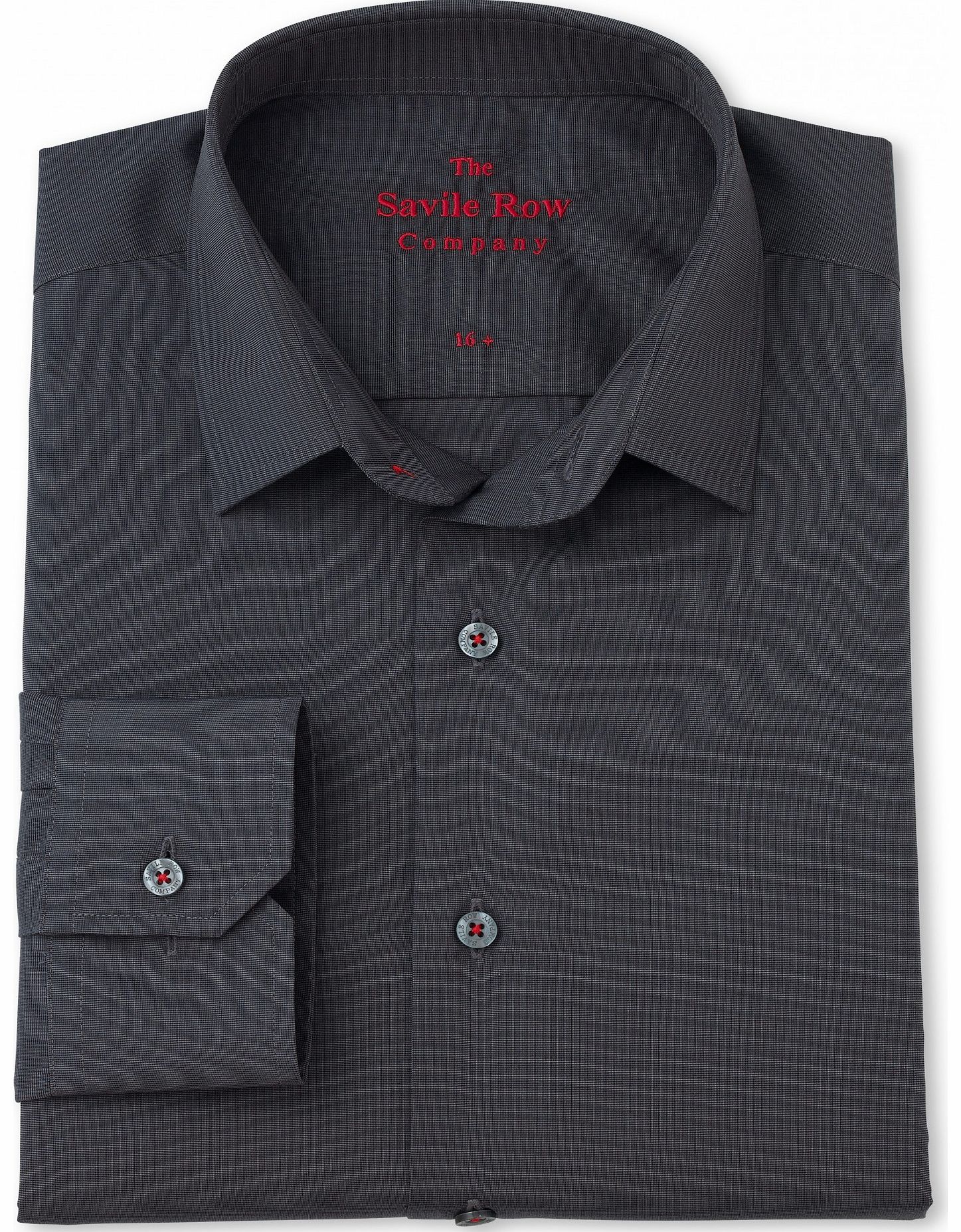 Savile Row Company Black End on End Extra Slim Fit Shirt 14 1/2``