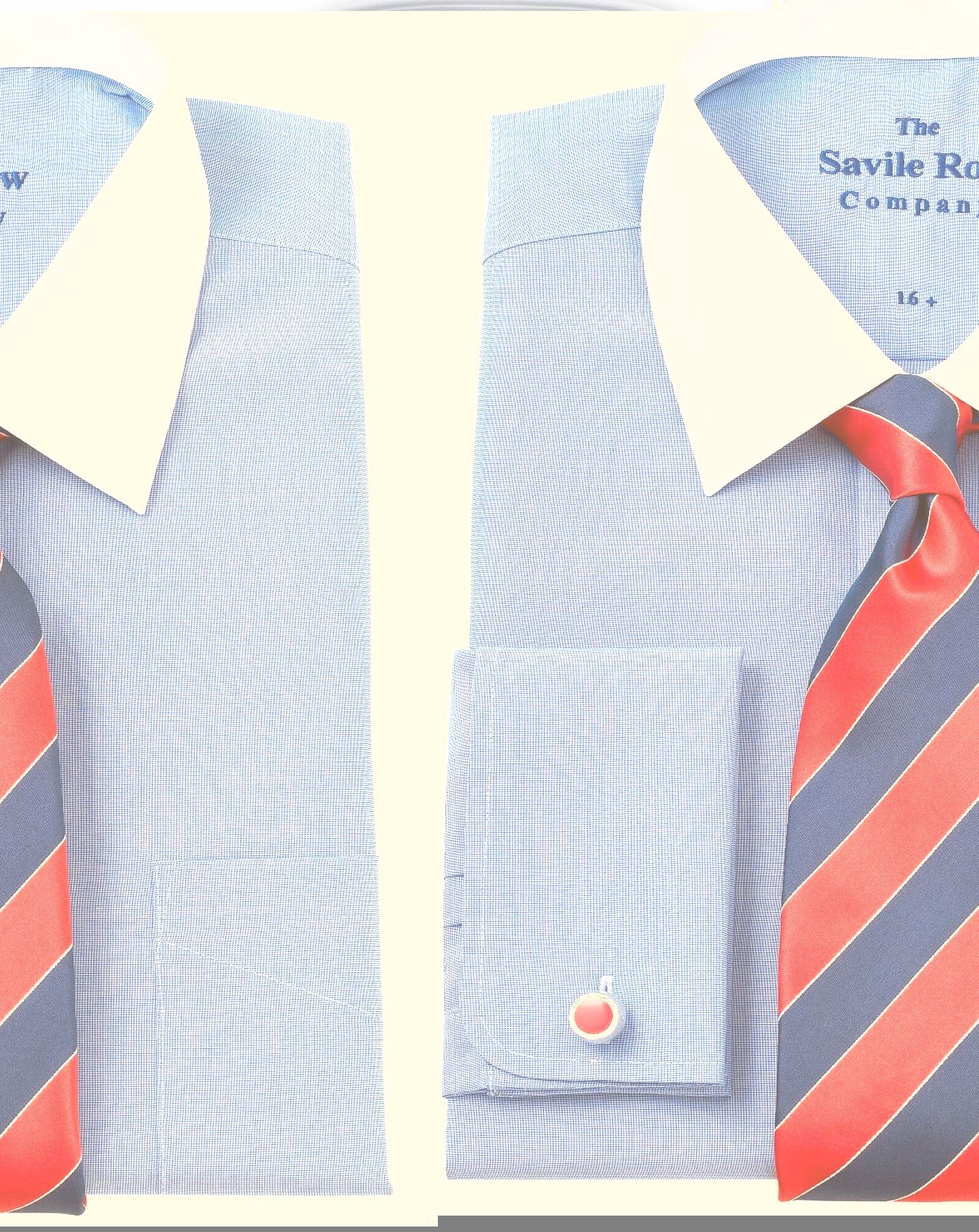Savile Row Company Blue End on End Classic Fit Shirt 16``