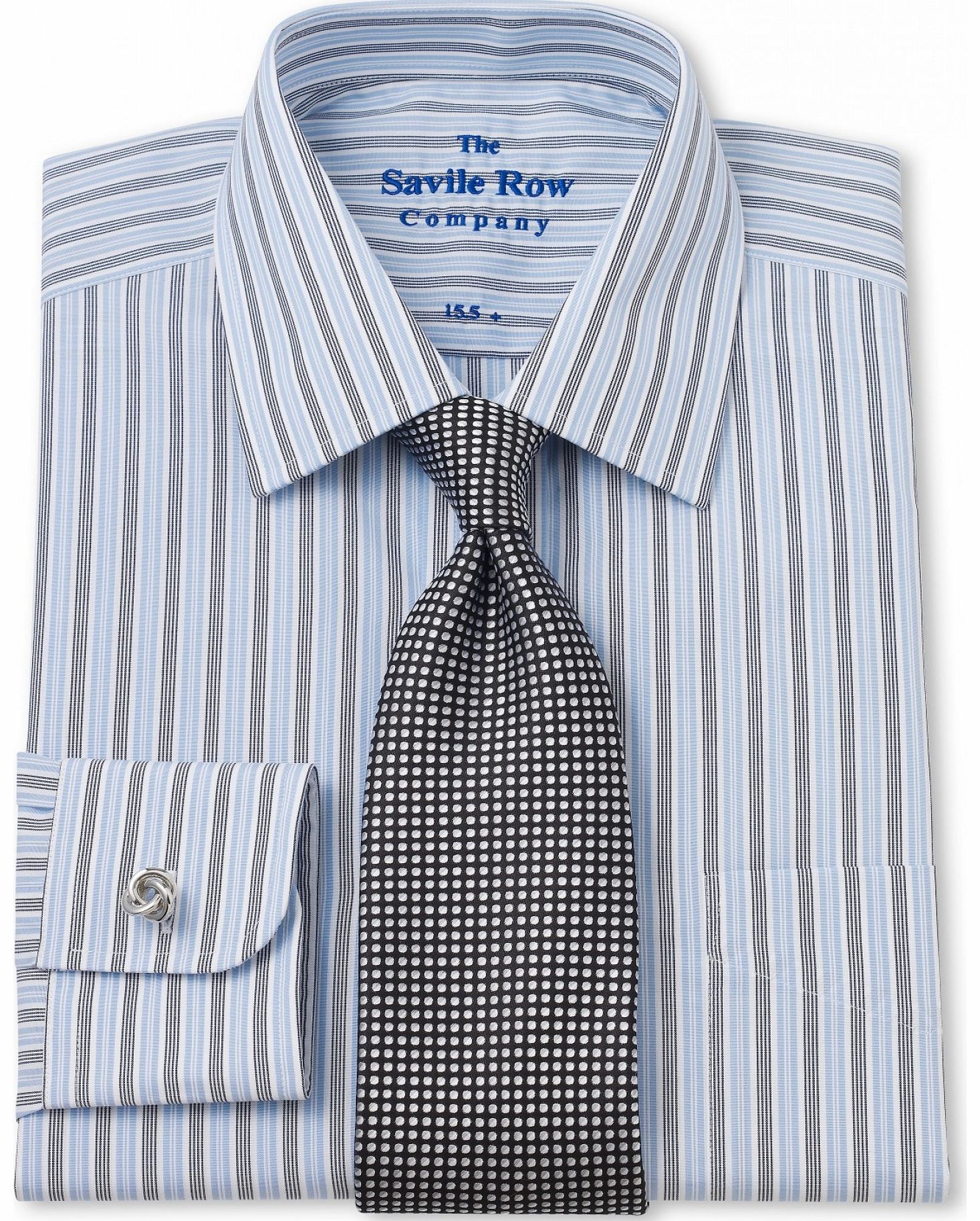 Blue Navy Thick Thin Stripe Classic Fit Shirt 15