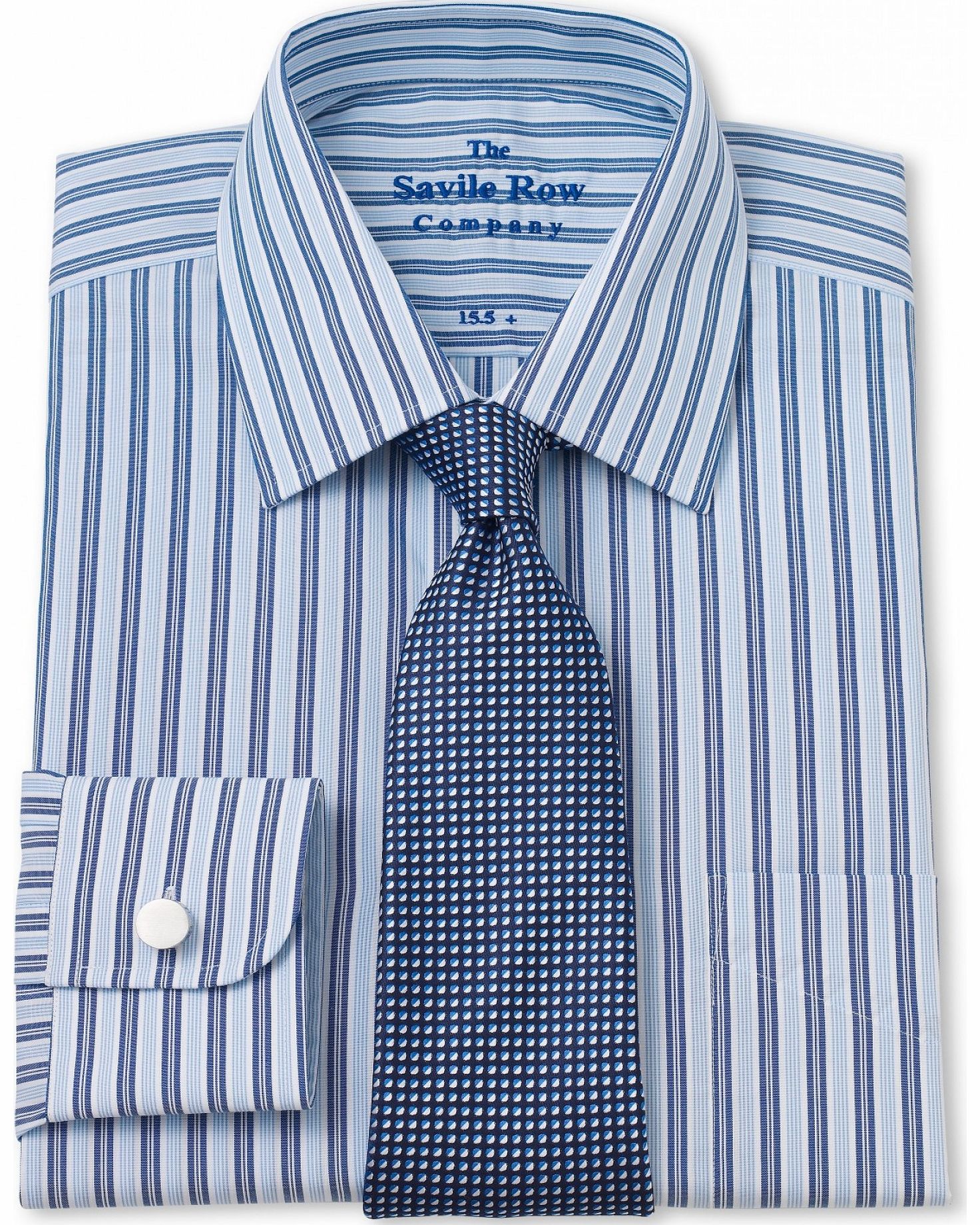 Navy Blue Thick Thin Stripe Classic Fit Shirt 19