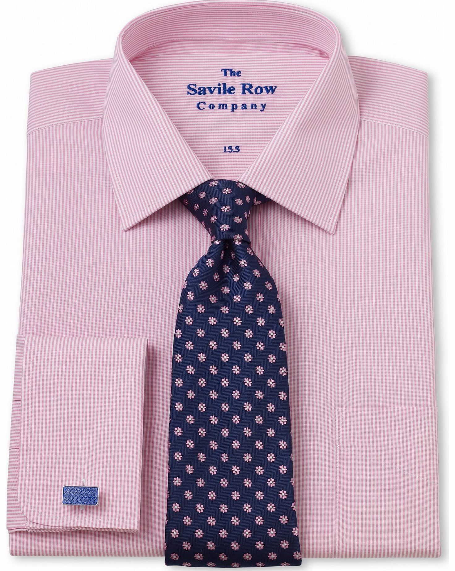 Savile Row Company Pink Fine Stripe Classic Fit Shirt 19 1/2``
