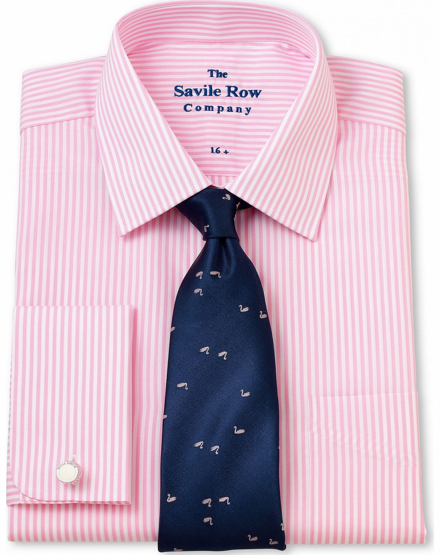 Savile Row Company Pink White Bengal Classic Fit Shirt 16``