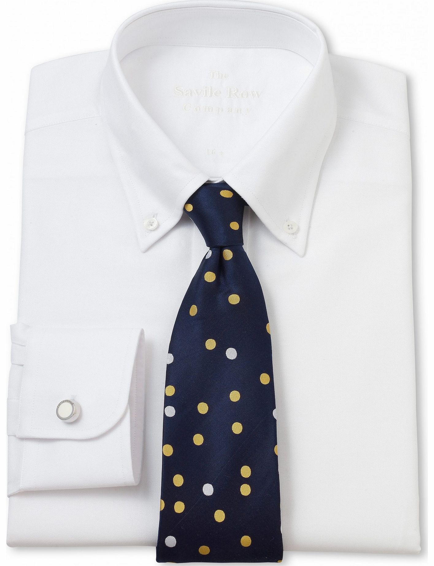 Savile Row Company White Oxford Button Down Slim Fit Shirt 14 1/2``