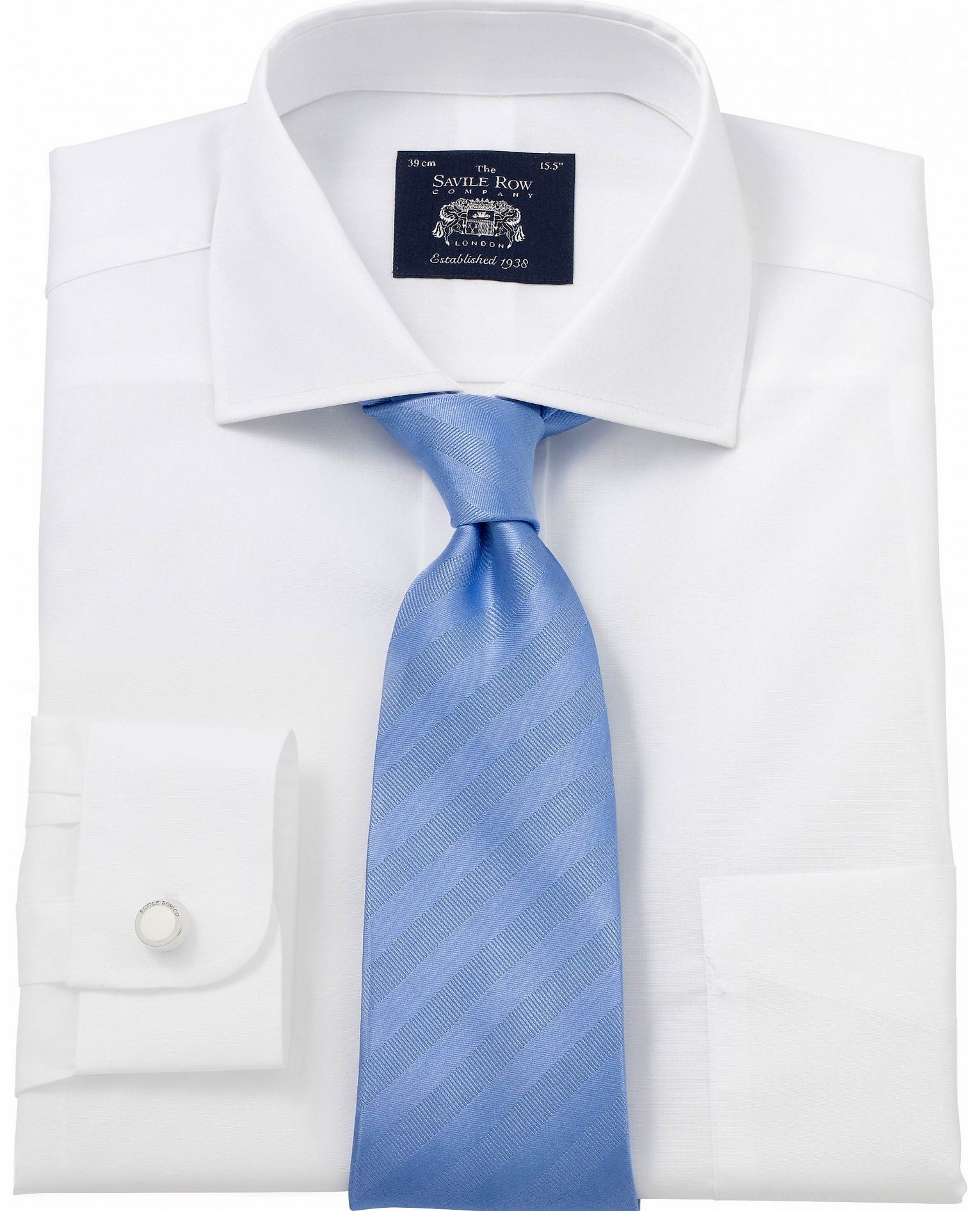 Savile Row Company White Poplin Classic Fit Shirt 17`` Single