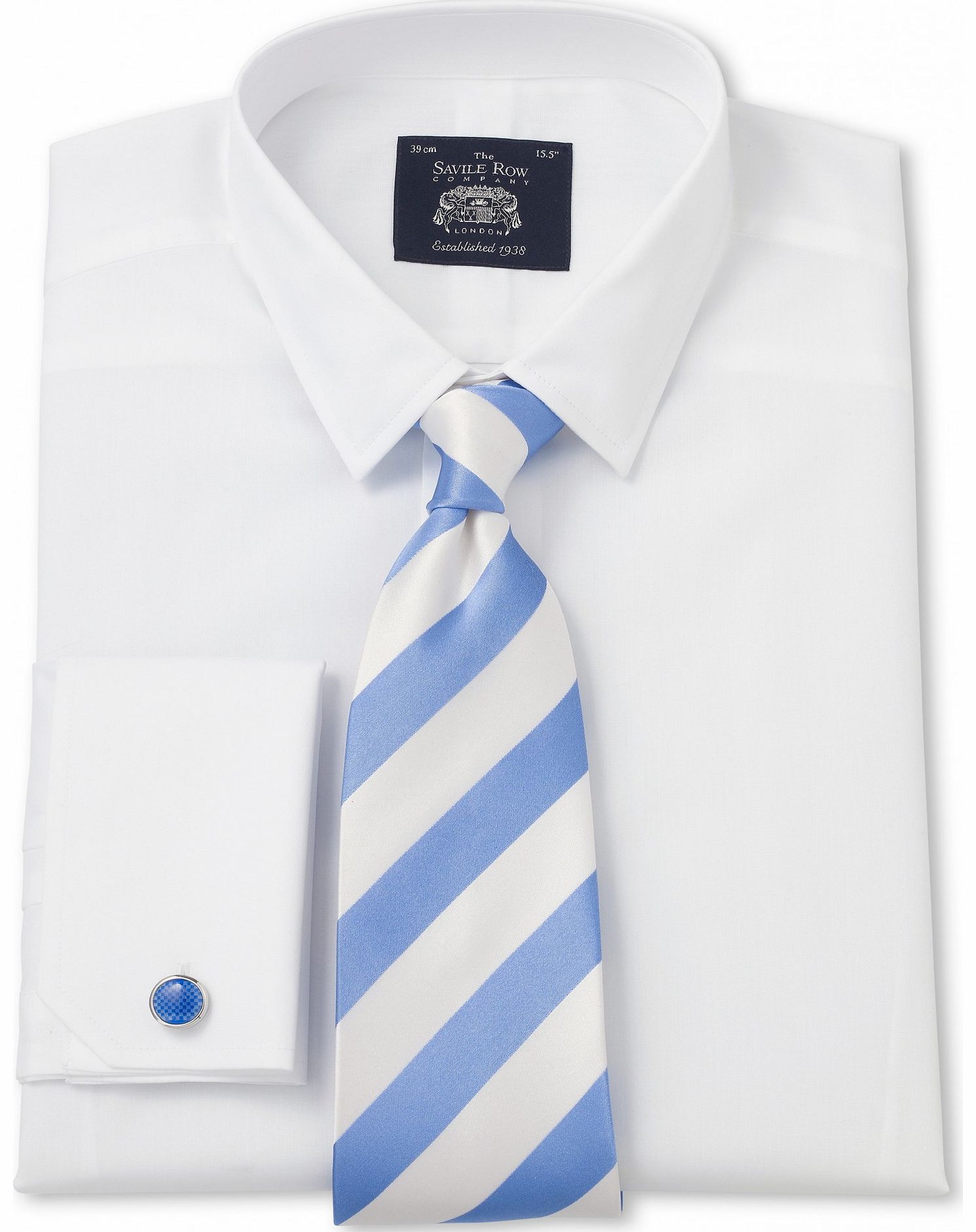 Savile Row Company White Poplin Extra Slim Fit Shirt 16 1/2``
