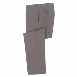 Savile Row Dark Beige Flat-Front, Soft Washed Chino Trouser