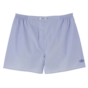 Fine Blue White Stripe Cotton Poplin Boxer Shorts