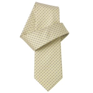 Gold/Blue Small Squares Pure Silk Tie