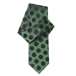 Green Black Spotted Pure Silk Tie