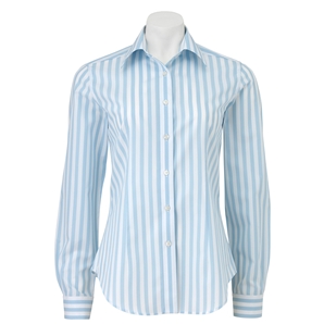 Light Blue White Stripe Women` Shirt