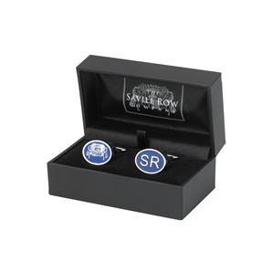 Savile Row Navy andlsquo;SRandrsquo; Initialled Navy Oval Cufflink