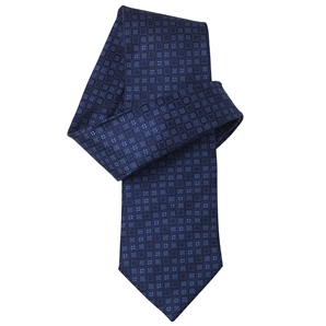 Navy/Blue Small Squares Pure Silk Tie