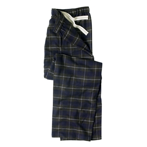 Navy Check Men` Brushed Cotton Lounge Trouser