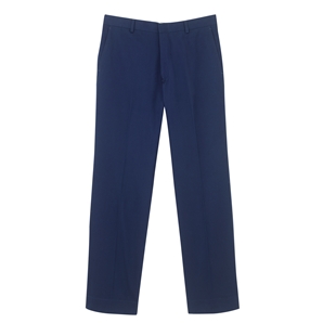 Navy Flat-Front Twill Trousers