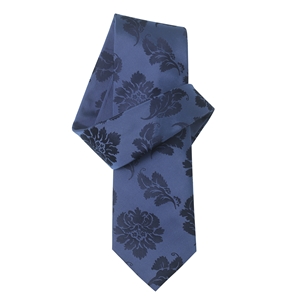 Navy Floral Jacquard Pure Silk Tie