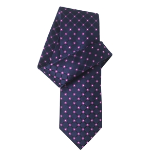 Navy Pink Sunray Spotted Pure Silk Tie