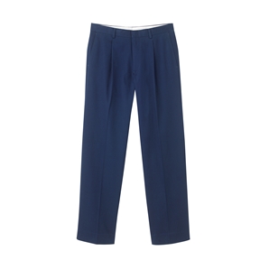 Savile Row Navy Pleat-Front Twill Trousers
