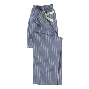 Navy Stripe Men` Cotton Poplin Lounge Trouser