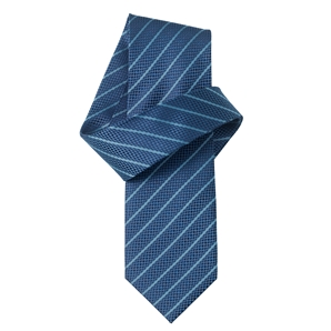 Navy Turquoise Fine Stripe Pure Silk Tie