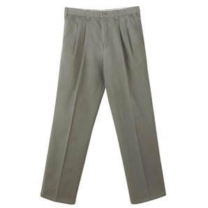 Savile Row Olive Pleat-Front Chinos
