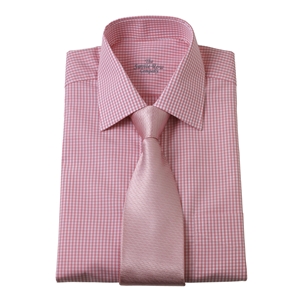Pink White Short-Sleeved Gingham Check Shirt