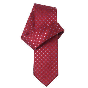 Red Blue Spotted Pure Silk Tie