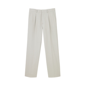 Sand Pleat-Front Twill Trousers