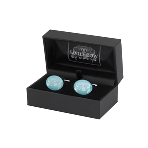Turquoise Savile Row Crested Oval Cufflink
