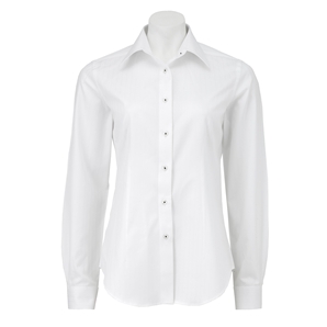 White Satin Stripe Women` Shirt