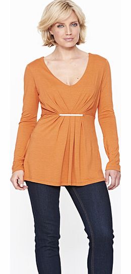 Pleated Long Sleeved Top