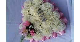 Artificial silk Nan heart shaped floral funeral wreath