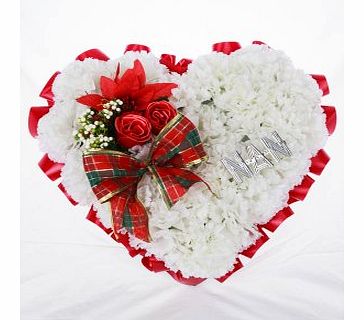 savoy flowers Nan heart wreath tribute in faux silk flowers