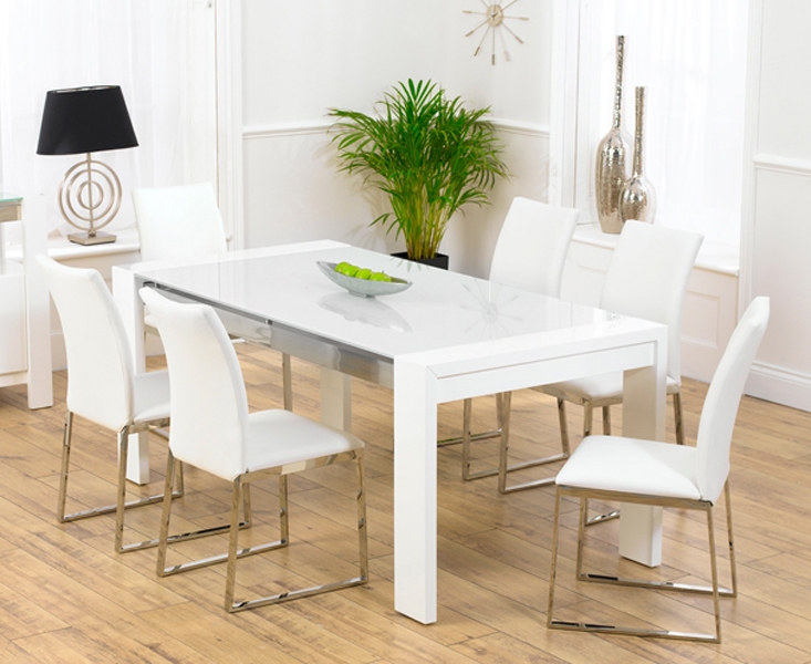 Scala White Gloss Dining Table - 180cm and 6