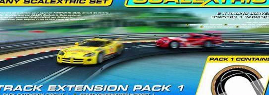 Scalextric - Track Extension Pack 1 (2 x racing curves, borders and barriers)