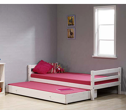 Scandinavian House Ltd Minnie Solid Pine White Trundle Guest Bed