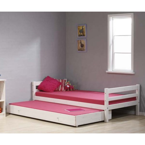 Scandinavian House Ltd Stompa Minnie Solid Pine White Trundle Guest Bed