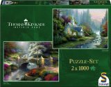 Schmidt Jigsaw Puzzle by Thomas Kinkade - Bridge of Hope / The Forest Chapel - 2 x 1000 Pieces