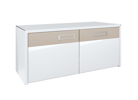 S1 2SK TV Cabinet - Gloss White Oak