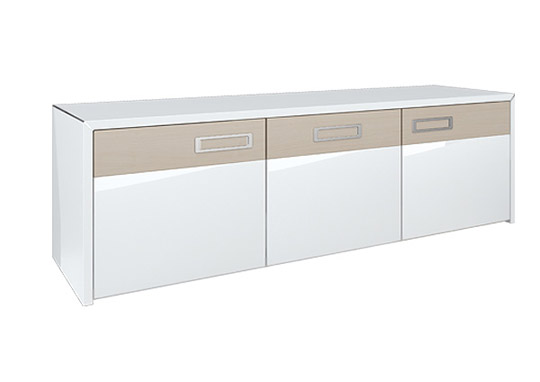S1 3SK TV Cabinet - Gloss White Oak