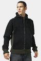 hooded knitted zip-through jacket