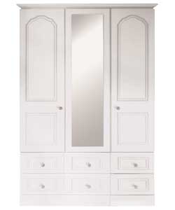 Stratford Assembled 3 Door Mirror Wardrobe -White