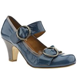 Schuh Female Alba 2 Buckle Court Patent Patent Upper Low Heel Shoes in Turquoise
