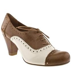 Female Albie Brogue Lace Up Leather Upper ?40 plus in Tan